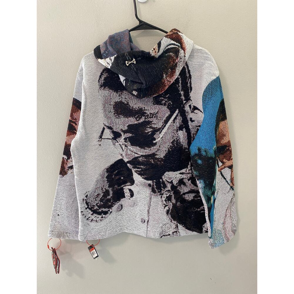 New Brand X Studios Pop Smoke Tapestry Hoodie Streetwear Size Med - Picture 3 of 3